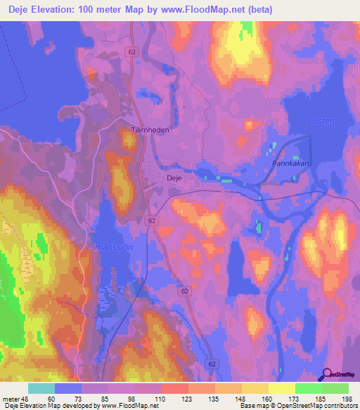 Deje,Sweden Elevation Map