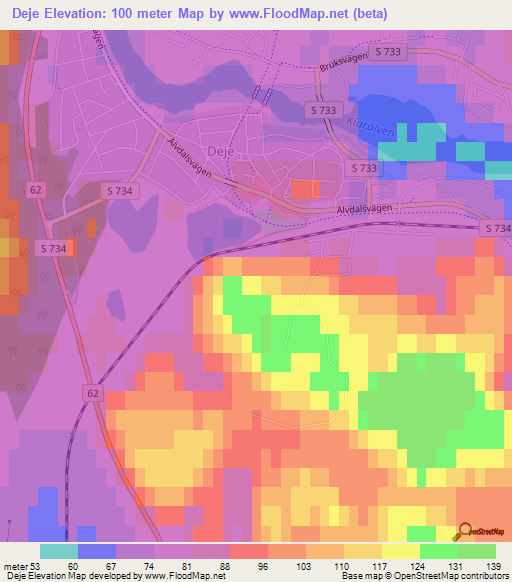 Deje,Sweden Elevation Map