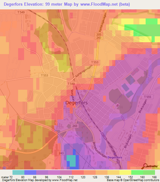 Degerfors,Sweden Elevation Map