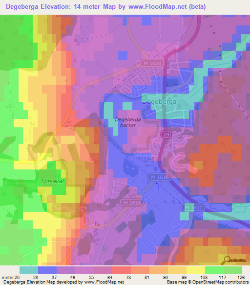 Degeberga,Sweden Elevation Map