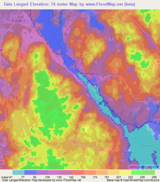 Dals Langed,Sweden Elevation Map