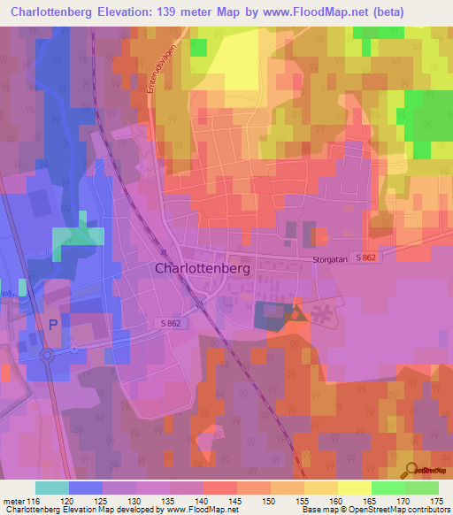 Charlottenberg,Sweden Elevation Map
