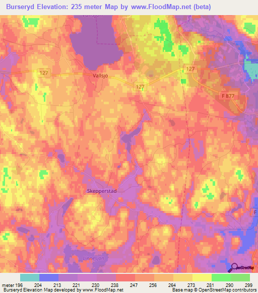 Burseryd,Sweden Elevation Map