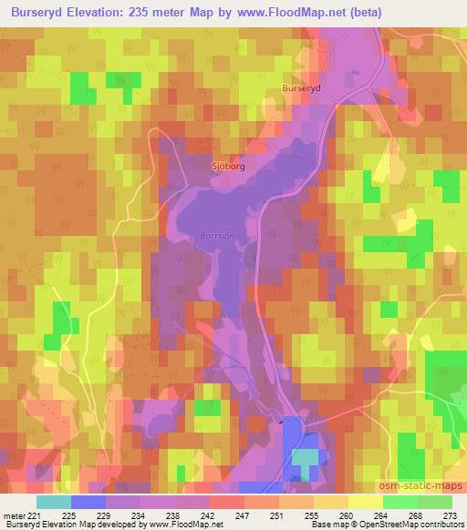 Burseryd,Sweden Elevation Map