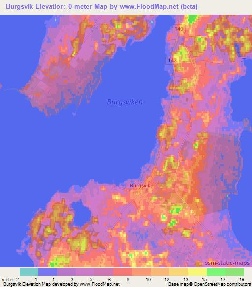 Burgsvik,Sweden Elevation Map