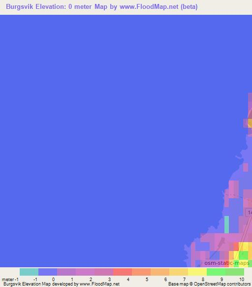 Burgsvik,Sweden Elevation Map