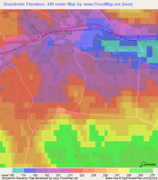 Bruzaholm,Sweden Elevation Map