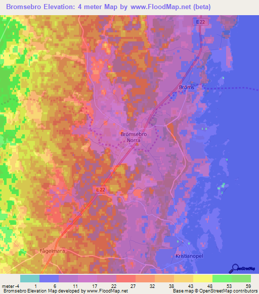 Bromsebro,Sweden Elevation Map