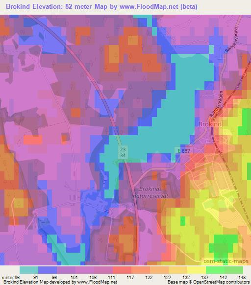 Brokind,Sweden Elevation Map