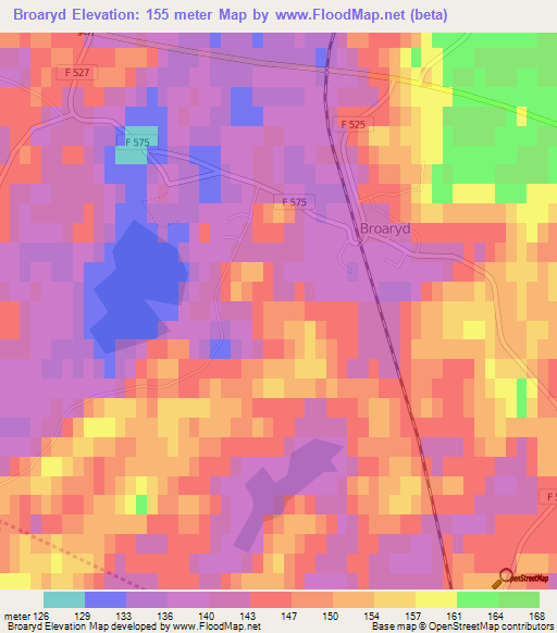Broaryd,Sweden Elevation Map