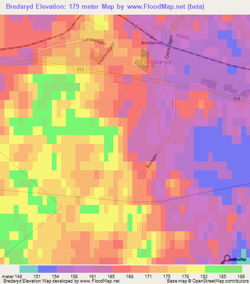 Bredaryd,Sweden Elevation Map