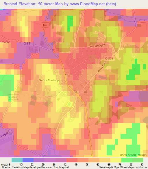 Brastad,Sweden Elevation Map