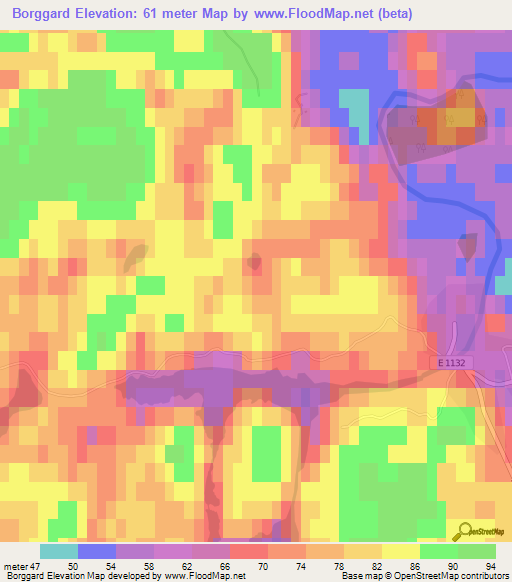 Borggard,Sweden Elevation Map