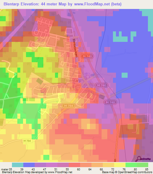 Blentarp,Sweden Elevation Map