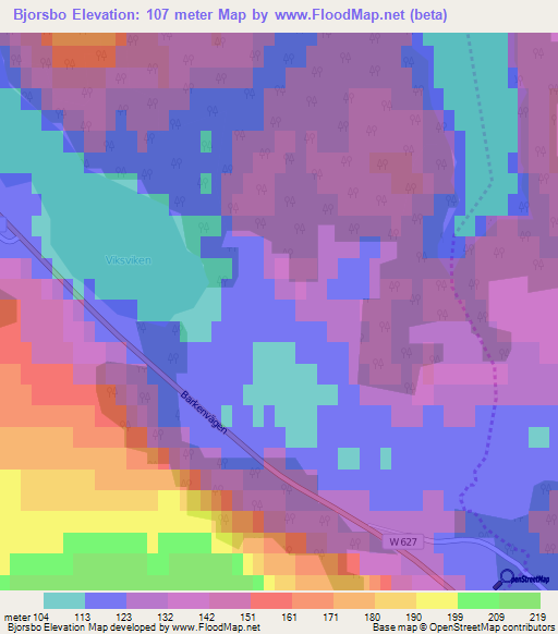 Bjorsbo,Sweden Elevation Map