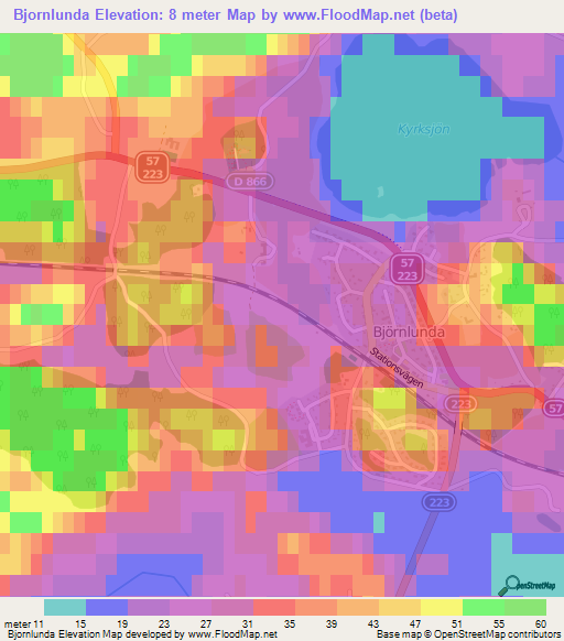 Bjornlunda,Sweden Elevation Map