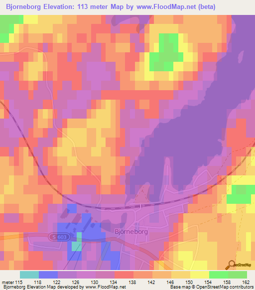 Bjorneborg,Sweden Elevation Map