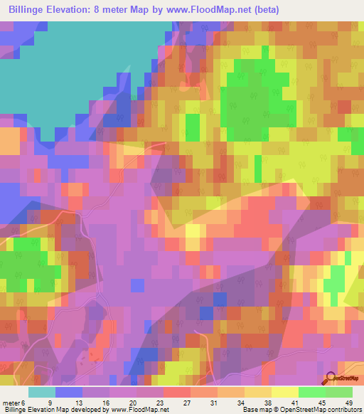 Billinge,Sweden Elevation Map