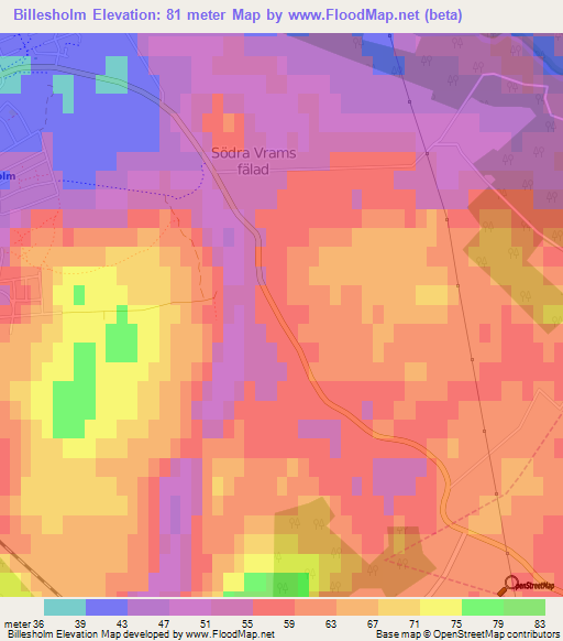 Billesholm,Sweden Elevation Map