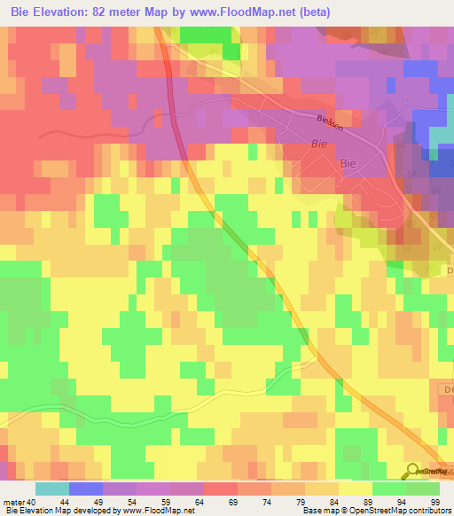 Bie,Sweden Elevation Map