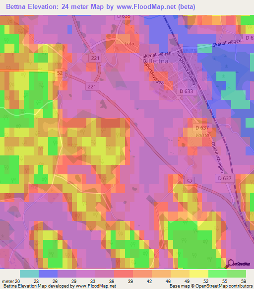 Bettna,Sweden Elevation Map