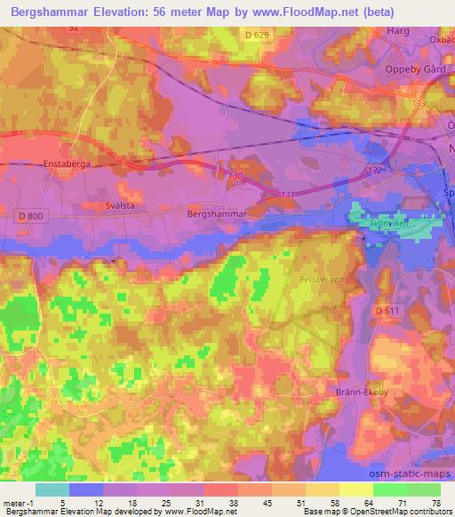Bergshammar,Sweden Elevation Map