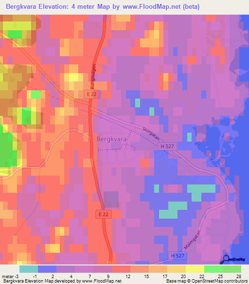 Bergkvara,Sweden Elevation Map