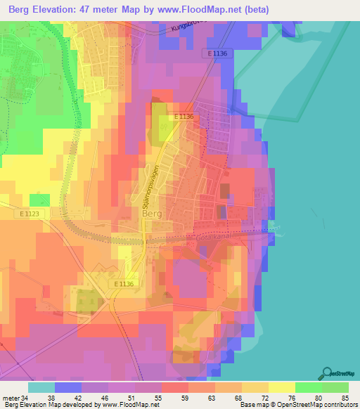 Berg,Sweden Elevation Map