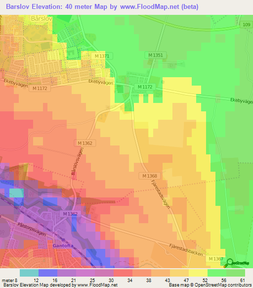 Barslov,Sweden Elevation Map