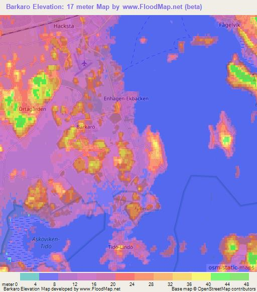 Barkaro,Sweden Elevation Map