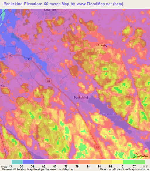 Bankekind,Sweden Elevation Map