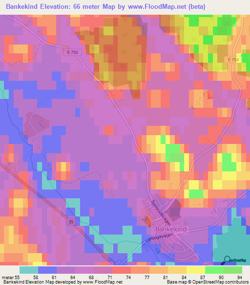 Bankekind,Sweden Elevation Map