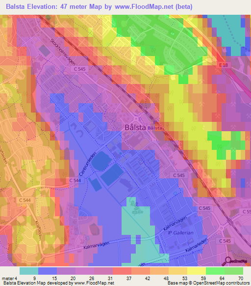 Balsta,Sweden Elevation Map