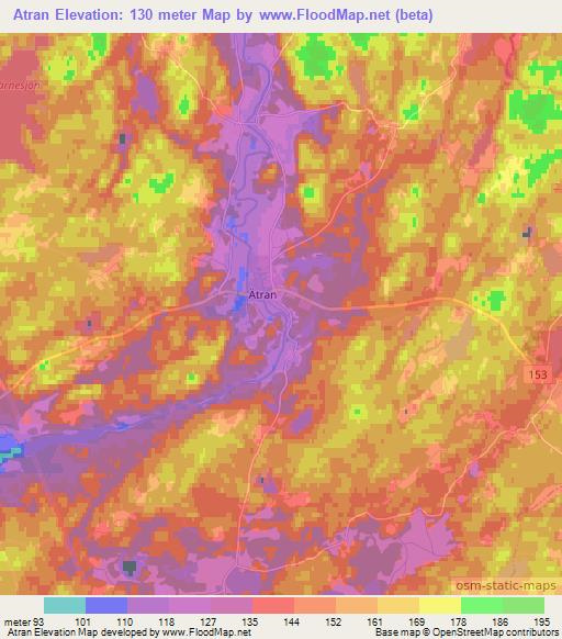 Atran,Sweden Elevation Map