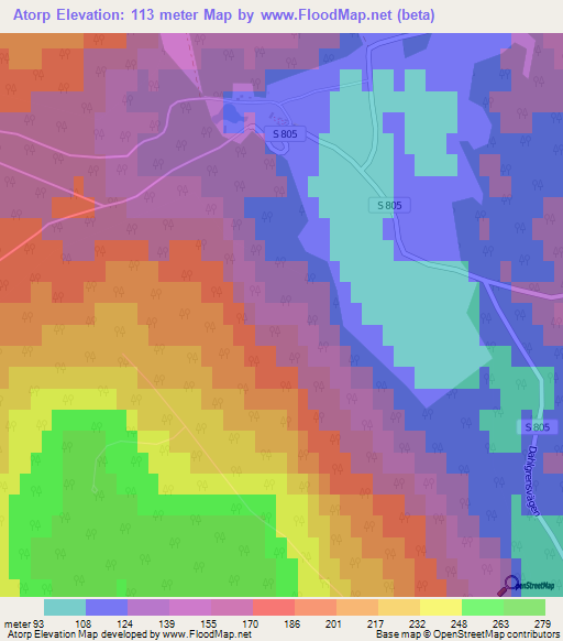 Atorp,Sweden Elevation Map