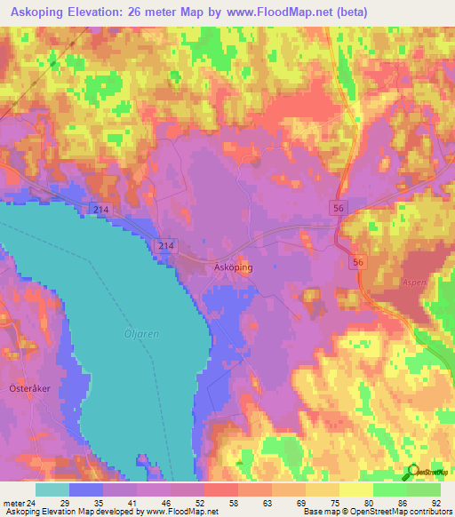 Askoping,Sweden Elevation Map