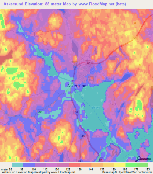 Askersund,Sweden Elevation Map