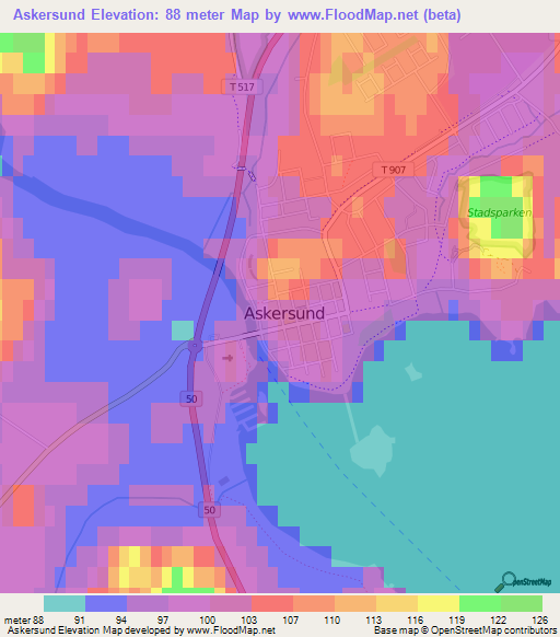 Askersund,Sweden Elevation Map