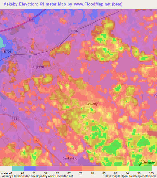 Askeby,Sweden Elevation Map