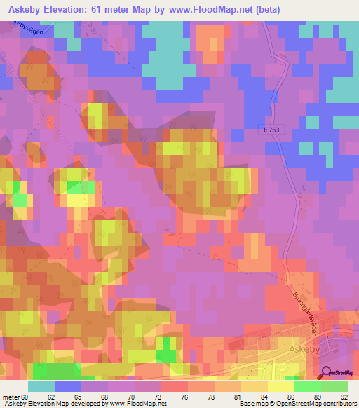 Askeby,Sweden Elevation Map