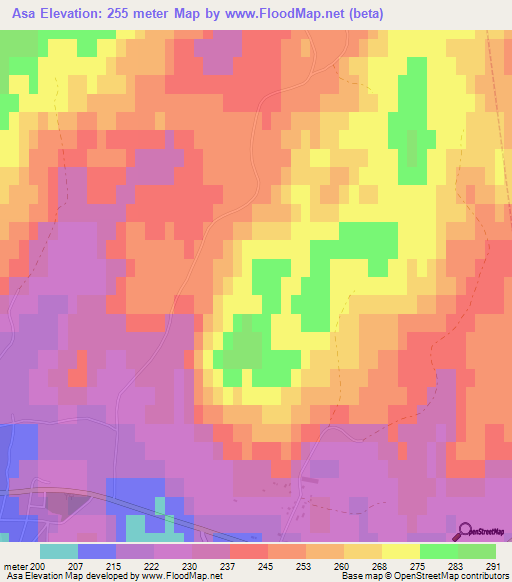 Asa,Sweden Elevation Map