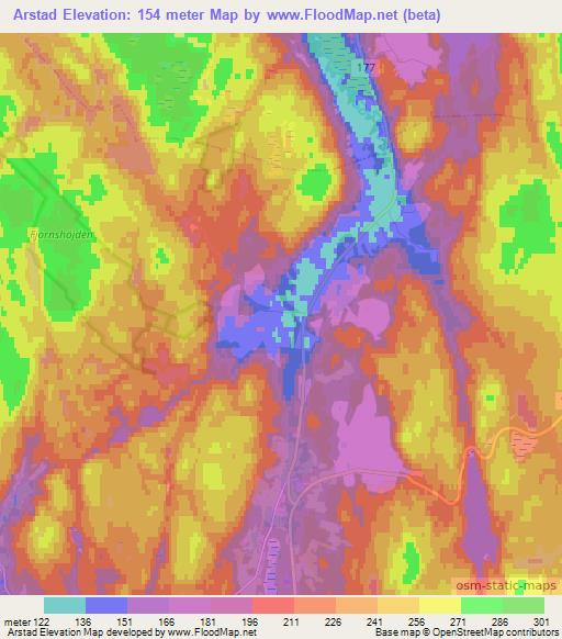 Arstad,Sweden Elevation Map