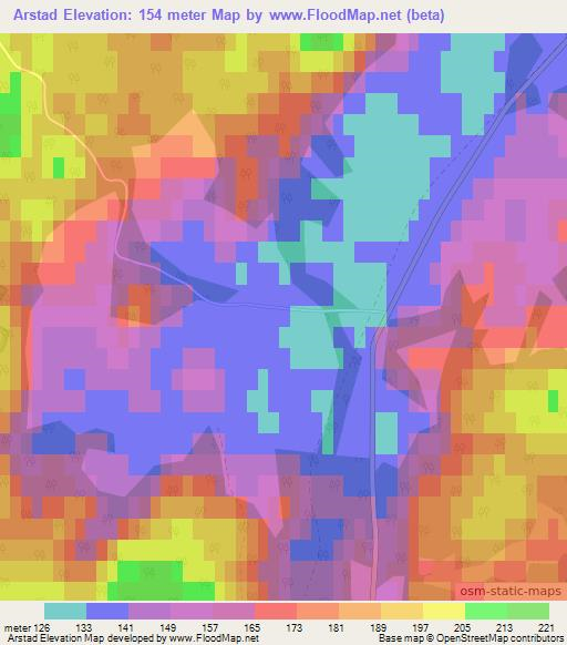 Arstad,Sweden Elevation Map