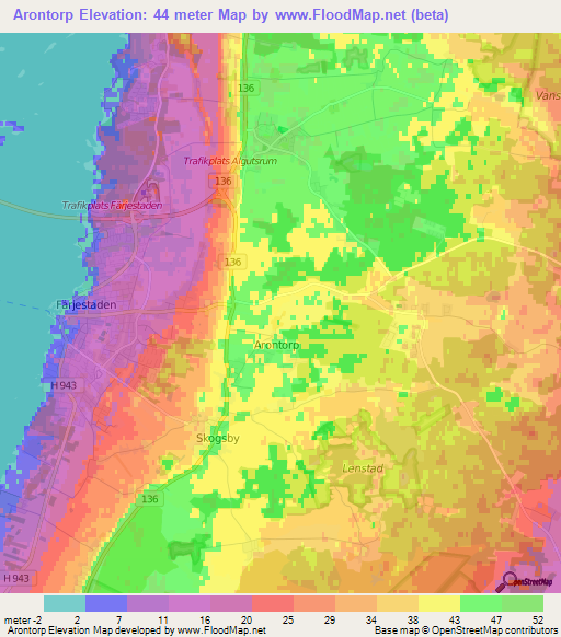 Arontorp,Sweden Elevation Map