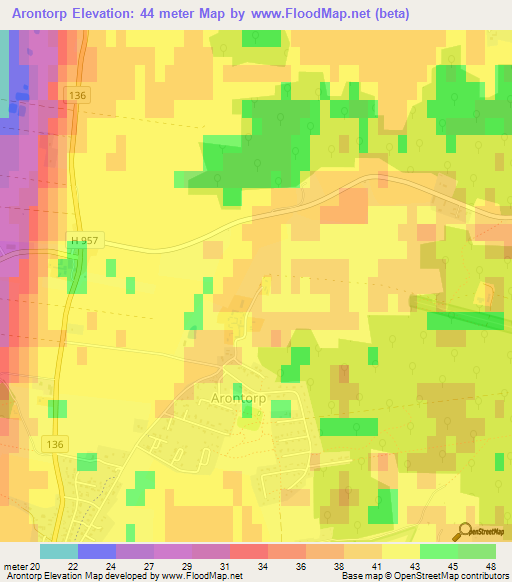 Arontorp,Sweden Elevation Map