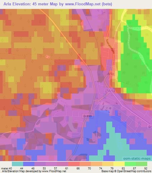 Arla,Sweden Elevation Map