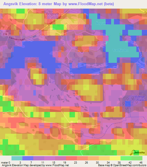 Angsvik,Sweden Elevation Map