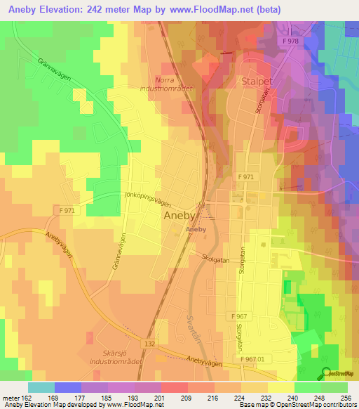 Aneby,Sweden Elevation Map