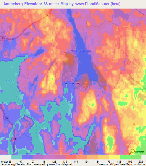 Ammeberg,Sweden Elevation Map