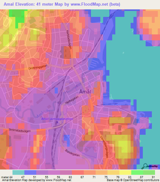 Amal,Sweden Elevation Map